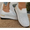 thumbnail image 1 of Rhinestone Slip On Sneakers for Women Breathable Sock Shoes Mesh Walking Shoes Comfortable Running Sports Shoes, 1 of 5