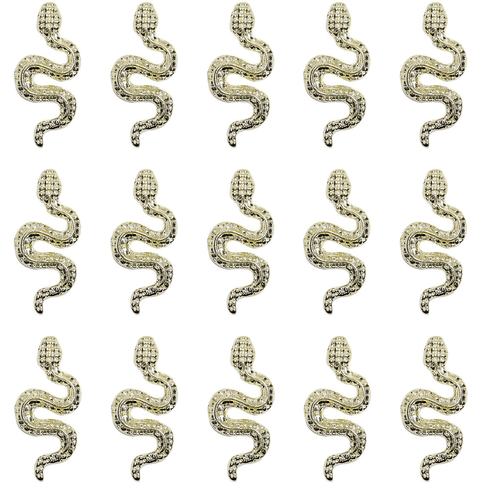 NAIL CHARM ALLOY Rhinestone Snake Silver/Pearl Bead 2/Pack - TDI, Inc