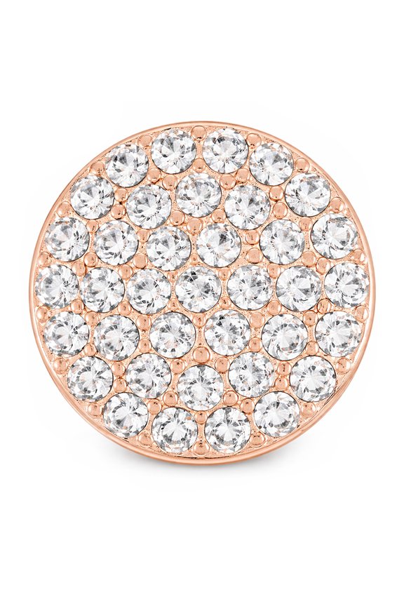 Snap Jewelry 18MM Glam Rhinestone Ginger Charm in Rose Gold with Clear Crystal Accents
