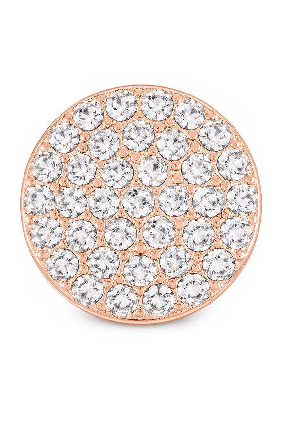 Snap Jewelry 18MM Glam Rhinestone Ginger Charm in Rose Gold with Clear Crystal Accents