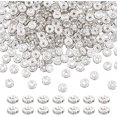 thumbnail image 1 of Rhinestone Spacer Beads 500Pcs Iron Beads 6mm Column Beads Loose Beads Metal Beads Silver Beads Shiny Beads for Bracelet Necklace Jewelry Making DIY, 1 of 1