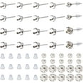 thumbnail image 1 of Rhinestone Stud Earring Making Kits 40 Pairs 2 Sizes 304 Stainless Steel Blanks Prong Earring Settings 80pcs Glass Pointed Rhinestones and 100pcs Plastic Ear Nuts for Earring Jewelry Making, 1 of 6