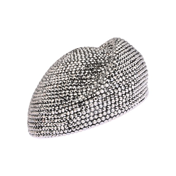 Rhinestone Studded Bling Beret - Sparkling Dressy Braid Hat for Women Glamorous Party & Event Accessory - Black/SILVER