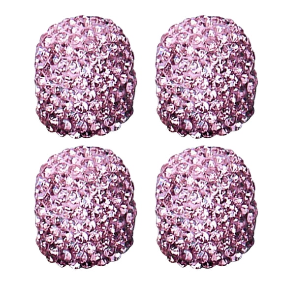 Rhinestone Studded Leak-Proof Tire Caps | 4-Pack Shiny Tire Bonnets for Cars, SUVs & Trucks | 15x13x7.5mm Dazzling Tire Covers with Rubber Seals