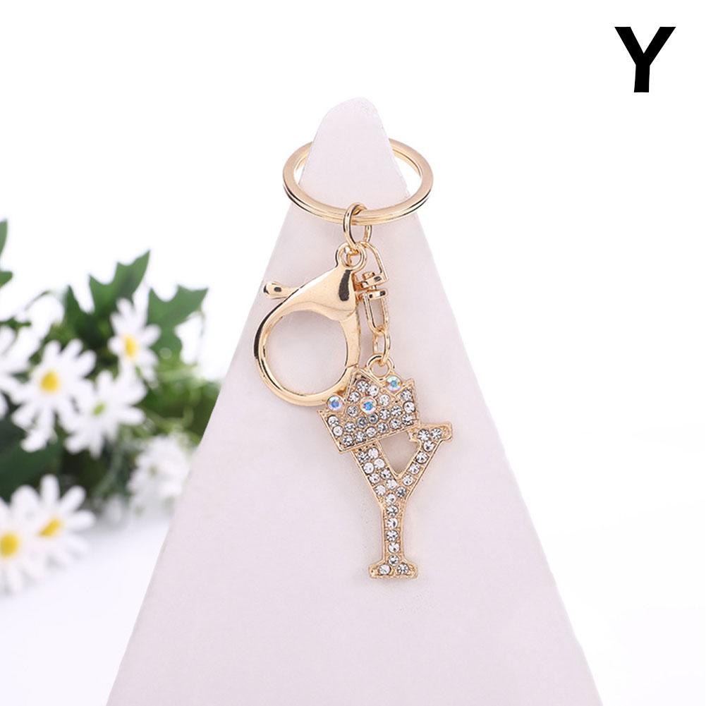 A to Z PU Leather Initial Letter Keychain For Women Fashion