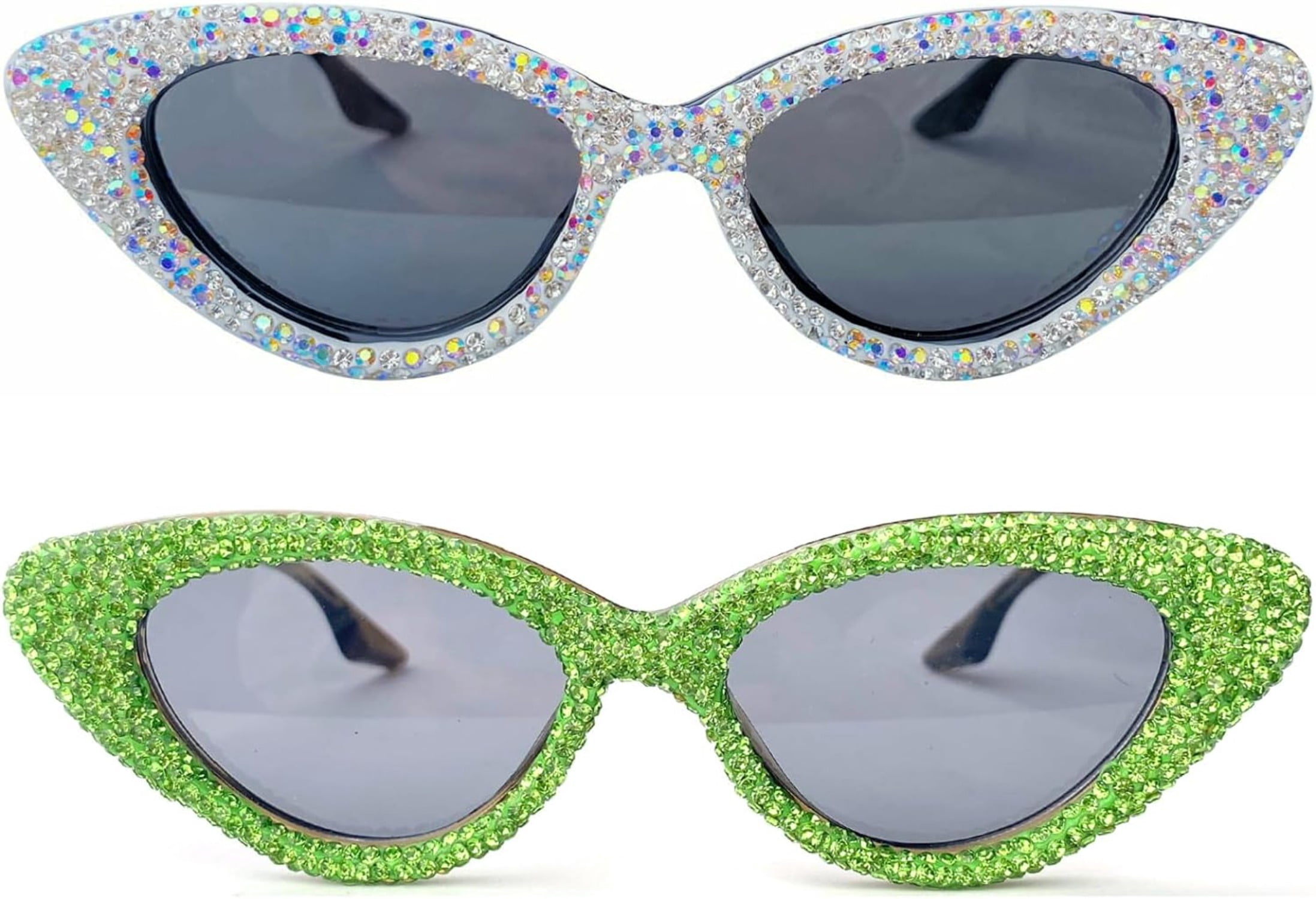 Rhinestone crystal cateye sunglasses festival goth rave club retro pinup sexy HOLLYWOOD Fashion Cat Eye Sunglasses / Shades / Sunnies w  main image 4