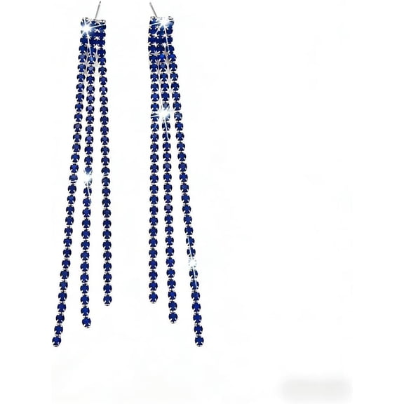 Rhinestone Tassel Dangling Earrings for Women Sparkly Crystal Earrings Chandelier Statement Tassel Earring Silver Prom Earring Wedding Party Prom Dress Jewerly Gifts[b4603]