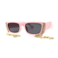 thumbnail image 1 of Rhinestone Tassel Jewel Chain Mod Rectangle Sunglasses Pink Black, 1 of 4