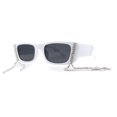 thumbnail image 1 of Rhinestone Tassel Jewel Chain Mod Rectangle Sunglasses White Black, 1 of 4