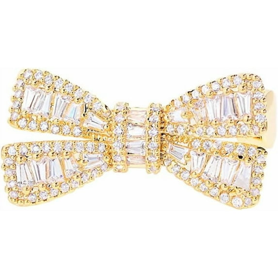 Rhinestone Tiny Bow Brooch Pin for Women Cubic Zirconia Minimalist Ribbon Knot Lapel Pins Cost Clothing Shirt Suit Safety Clip Dainty Accessory Jewelry