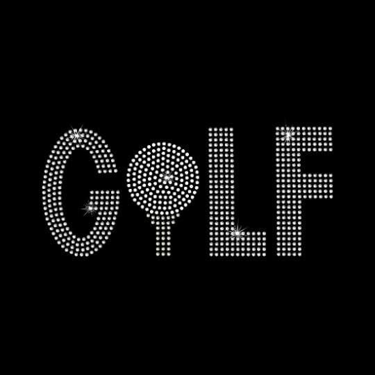 Rhinestone Transfer " Golf " DIY, Bling, Iron On, Hot Fix, Heat