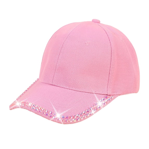 Rhinestone Baseball Cap with Adjustable Fit, Women's Sparkly Summer Sun Hat, Casual Glam Outdoor Headwear