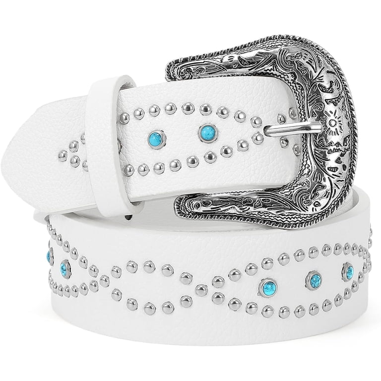 Rhinestone Turquoise Belt for Women Men Western Cowboy  display picture 1