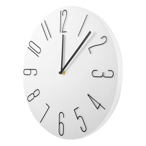 Rhinestone Wall Clock Wall Decoration Clock Office 30x30x4cm White