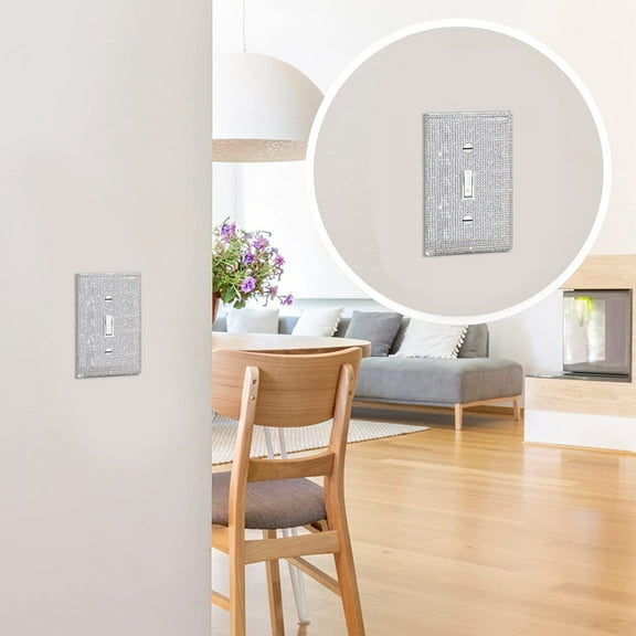 Rhinestone Wall Plate Cover - Bling Light Switch Decor for Home, Ornaments & American Style Interiors | Sparkling Design, Easy Installation for Decorative Home Improvement(A)