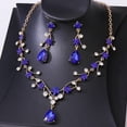 thumbnail image 1 of Rhinestone Water Drop Bridal Jewelry Sets for Women Choker Necklace Earring Set Wedding Bride Jewelry Sets, 1 of 8