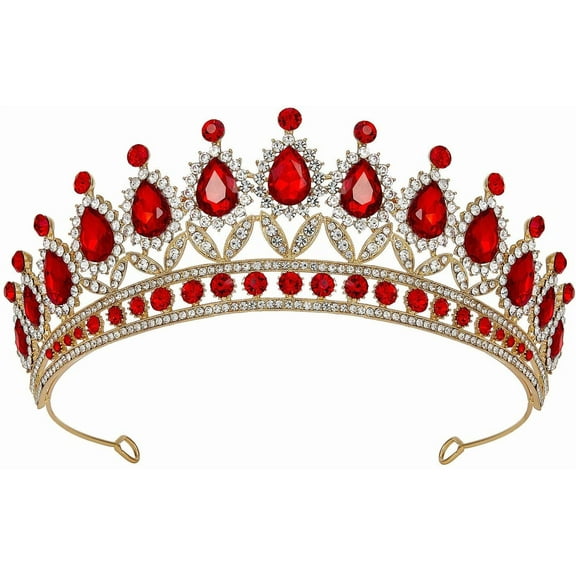 Rhinestone Wedding Tiara for Women, Royal Queen Crown Headband, Crystal Princess Hair Accessories for Prom Birthday