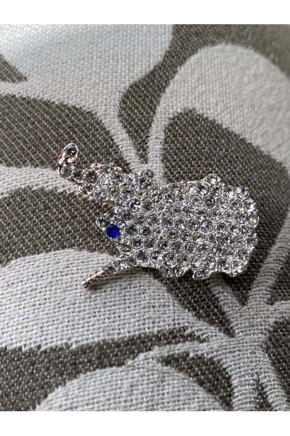 Rhinestone West Virginia State Pin Brooch, WV State West Virginia State Jewelry, State Shaped Pin