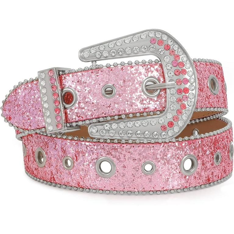 Rhinestone Western Belt for Men Women Cowgirl Cowboy Leather Bling Belt for  Jeans Pants