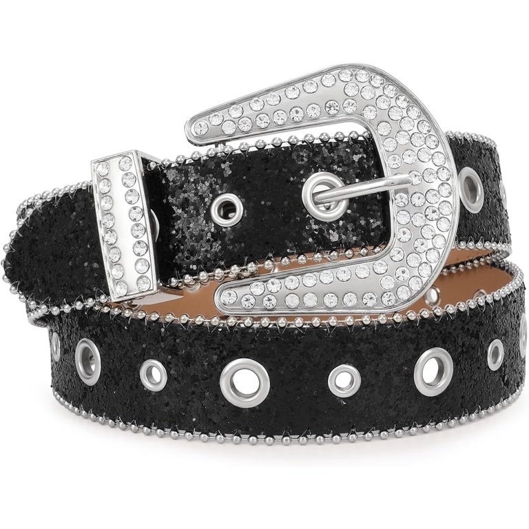 Rhinestone Western Belt for Men Women Cowgirl Cowboy Leather 