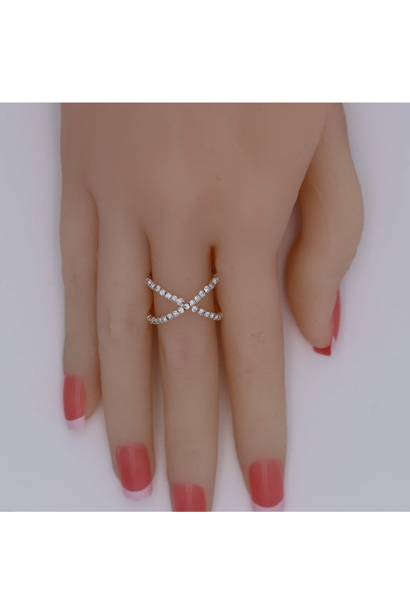 Rhinestone "X" Ring - Multiple Color Options