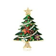 thumbnail image 1 of Rhinestone Xmas Tree Brooch Pin, Gold Plated Fashion Jewelry, 1 of 6