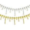 thumbnail image 1 of Rhinestone and Pearl Chain Trim, Silver and Gold Tassel Rhinestone Chain, DIY Fashion Accessories for Wedding and Formal Events, 1 Yard Each, 1 of 5