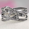 thumbnail image 1 of Womens Multi Layer Cross Bow Ring Rhinestone Copper Ring European American Ring Festival Gift Ring Individually Packed Ring Fashion Jewelry Ring, 1 of 5