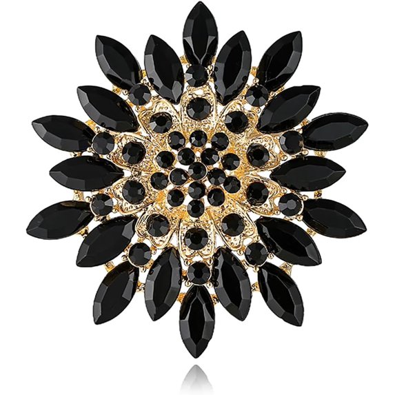 Rhinestone flower brooch, large crystal flower brooch, lapel pin, suitable for parties, birthdays, dances, banquets, dresses, suits, formal wear, hats, bags, and other accessories; women's jewelry.