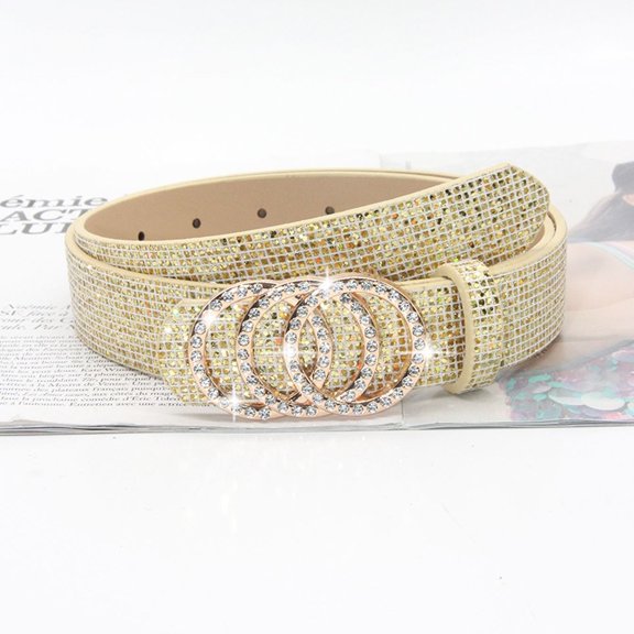 Rhinestone simple Korean version of the new belt women's belt fashion casual jeans decorative versatile dress belt