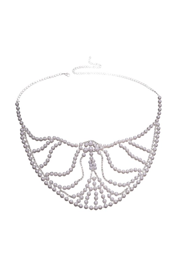 Rhinestones AdjustableMa--HalfMa--ElegantMa--Imitating Pearls Beads Chain