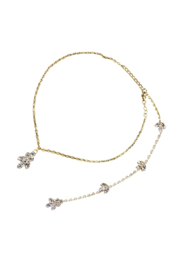 Rhinestones Back Chain Necklace for Women Elegant Wedding Bridal Backdrop Necklace Crystal Long Chain Body Jewelry Chain