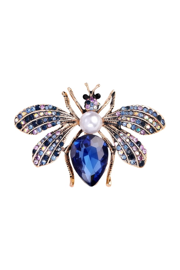 Zincs Alloy Rhinestones Bees Brooch Collar Pin Jewelry Accessory Stylish Clothing Accessories for Women