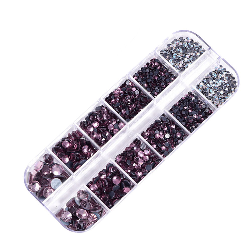  2000Pcs Black Flatback Rhinestones for Nail, 6 Sizes 3D  Decorations Glass Round Gems Crystal for Nail Art Craft Face Makeup  Tumblers Clothes with Tweezer by LOEHAVIT. : Beauty & Personal Care