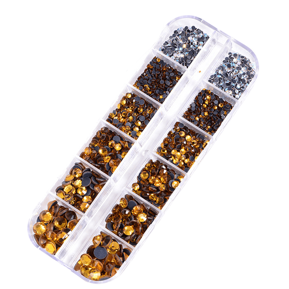 1440pcs SS20 Yellow Hotfix Rhinestones Crystal Glass Gemstones for Clothes Fabric Shirts Tumblers Glitter Decoration Flat Back Round (48mm Bulk)