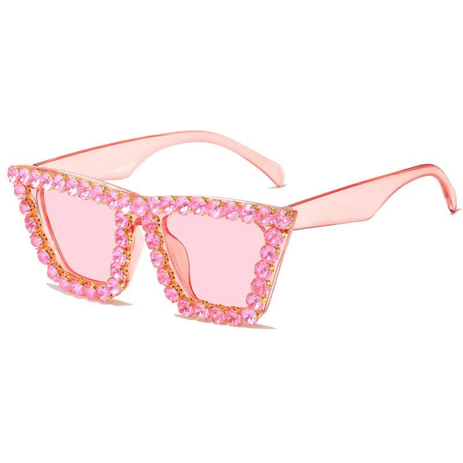 Rhinestones Cat Eye Glitter Sunglasses Women Cateye Vintage Sparkling