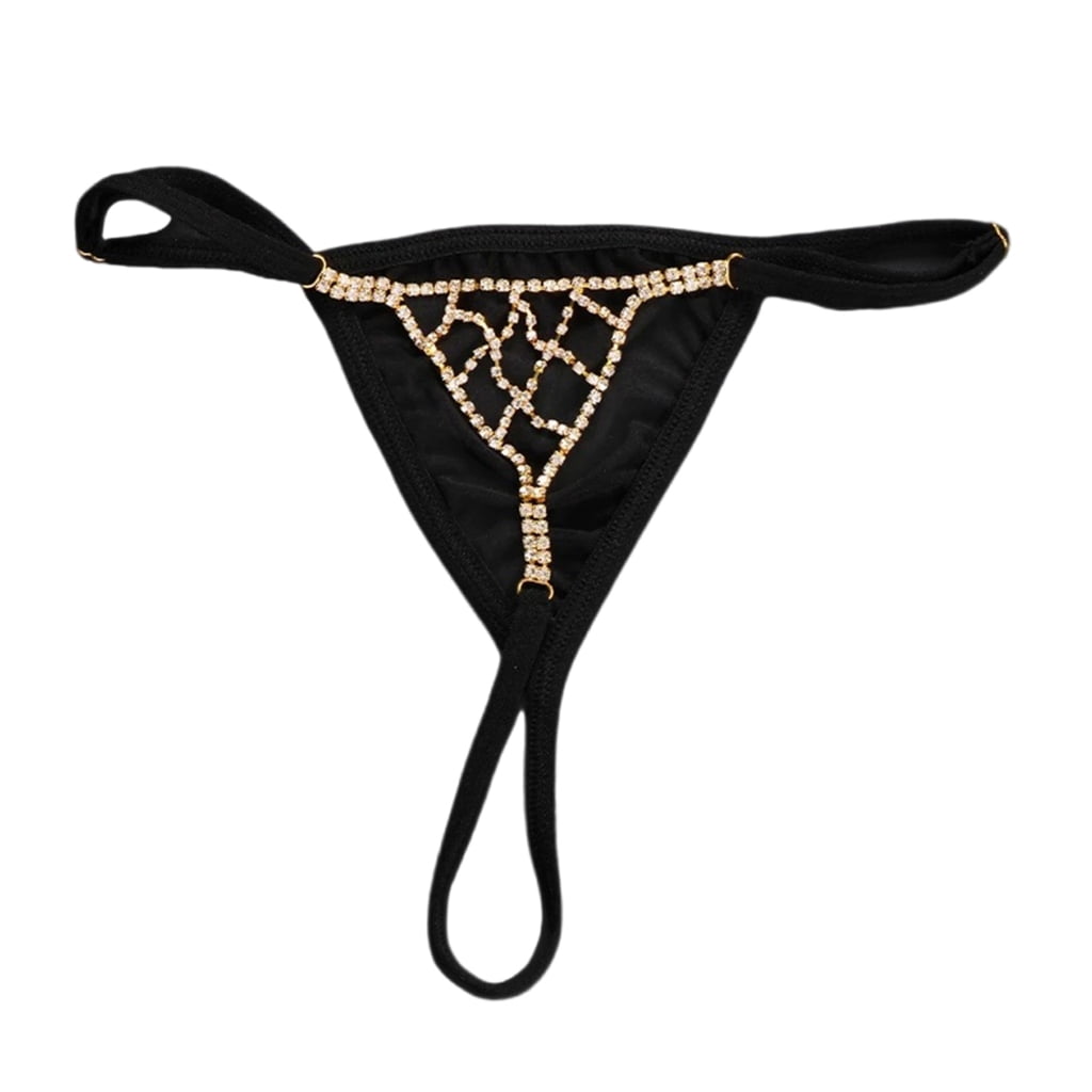 String Rinestones Rhinestones Chain Underwear Body Chain for Women G String Panty Low ...