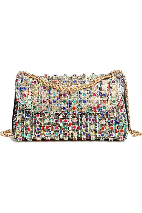 Rhinestones Clutch Purses for Women, Chain Shoulder Bags, Sparkly Evening Bags for Cocktail Prom Party Wedding