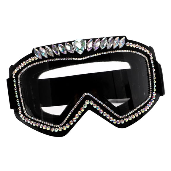 Rhinestones Decorated Eyewears Eye Catching Styles Goggles Comfortable Glasses for Music Lover and Outdoor Cyclists