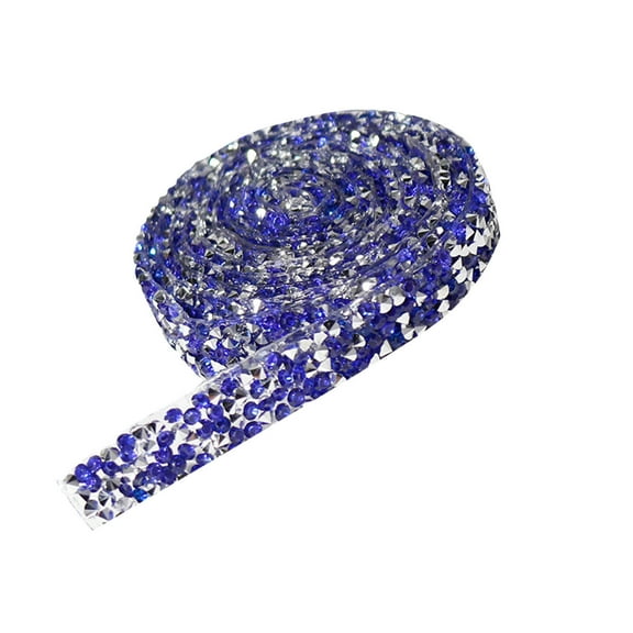 Rhinestones Diamonds Ribbon Roll,Rhinestone Strips for Crafts Wedding Cakes,Birthday Decorations,Cake,Party Supplies,Sequin Ribbon,Bling Ribbon,Sparkly Ribbon,Arts Rhinestones(0.39 Inch Wide,Blue)
