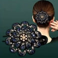 thumbnail image 1 of Rhinestones Flower Hair Clip Ponytail Hairclip Duckbill Hairpin Barrette Crystal Fancy Decorative Hair Accessories For Women, 1 of 10