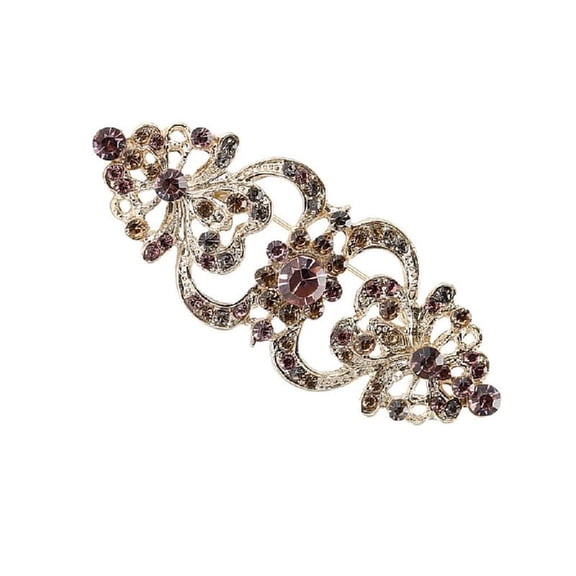 Rhinestones Flower Pin Antiskid Clasp Formal Event Evening Wear Accessory