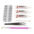 thumbnail image 1 of Rhinestones Glue Kit Crystal Glass Rhinestones Glue Gel Kit for DIY Clothes Fabric Shoes Jewelry Making Nail Art,Nail Art Rhinestones Kit,Nail Rhinestone Glue Gel Kit, 1 of 7
