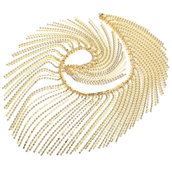 Rhinestone Chain Crafts Lace Trim Ribbon Jewelry Fringe Golden