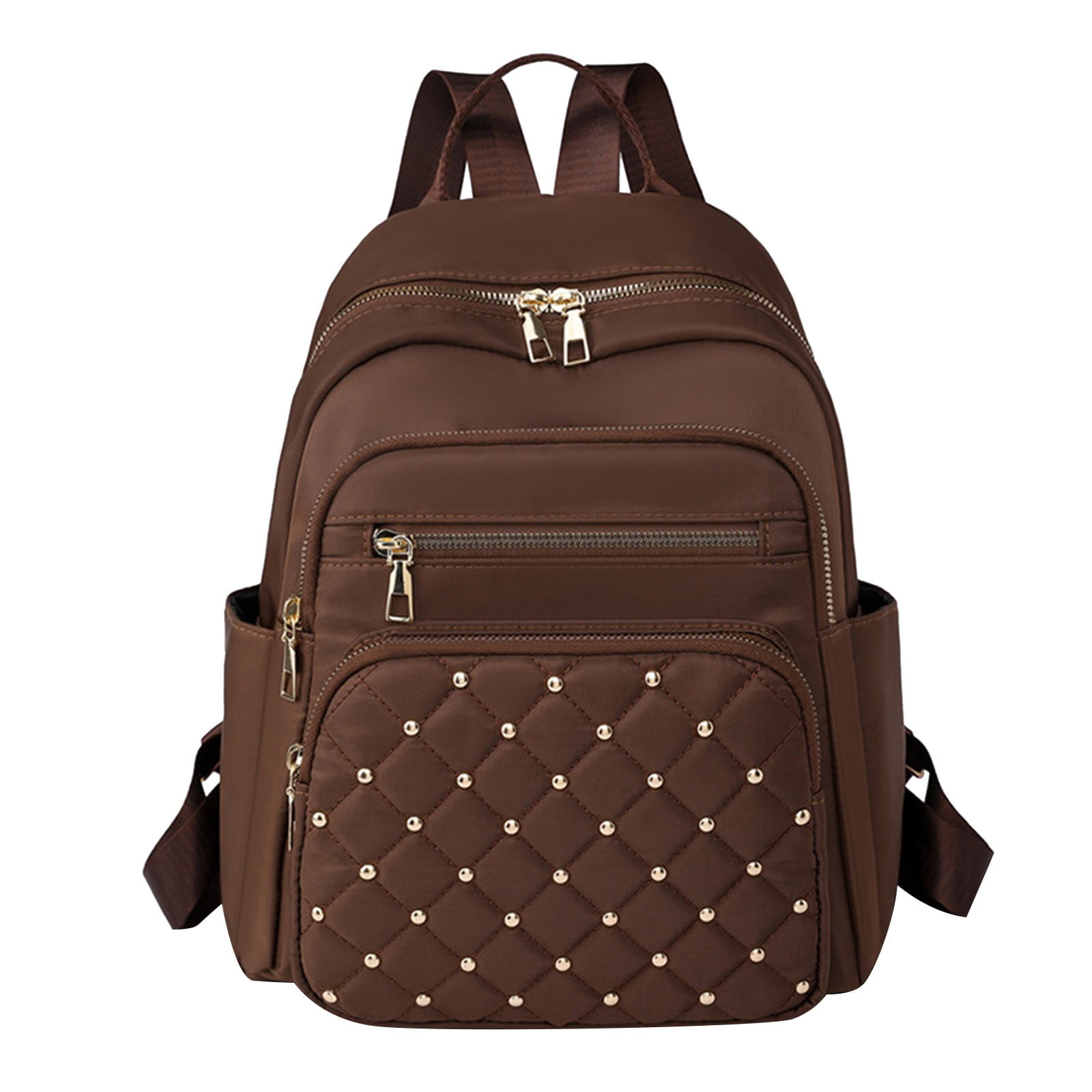 Rhinestones Mini Backpack for Women Leather Trendy Daypack 