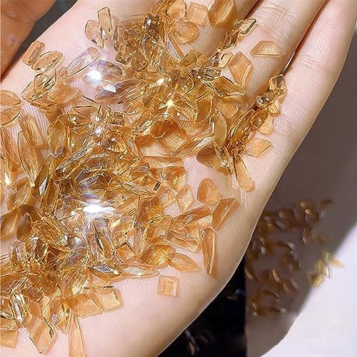 Rhinestones - Multi Shape Size , Transparent Champagne , Flat , for Art, DIY Decorations 100 count
