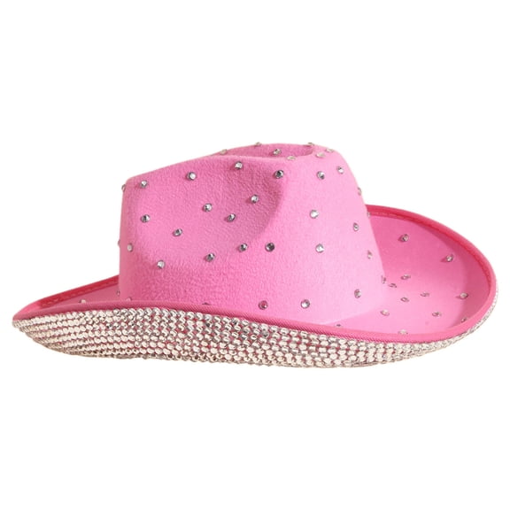 Rhinestones Panama Hat Pork Pie Hat for Women Men Teenager Party Wear for Costume Parties Wedding Bachelor Party