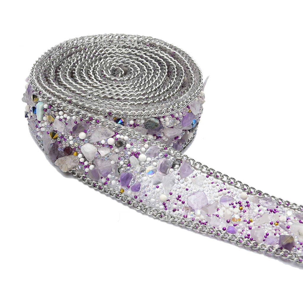 Wide Rhinestone Ribbon Sparkling Rhinestones Ribbon for Wedding Decoration Adhesive ...