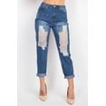 thumbnail image 1 of Rhinestones Ripped-front Denim Jeans, 1 of 5