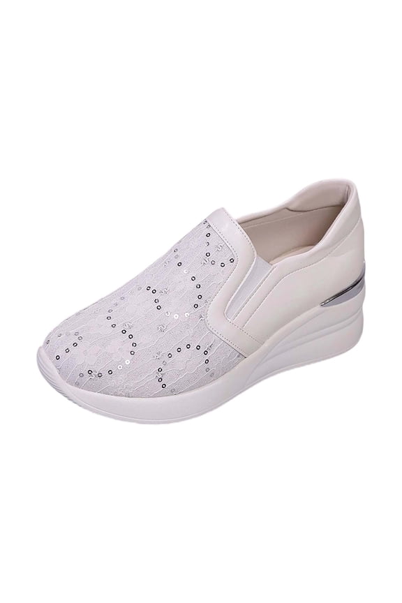 Rhinestones On Shoes for Women 2026 Wedge Dressy Mesh Walking Shoes Fashion Breathable Bling Sparkly Sneakers Ballroom Jazz Latin Dance Sock Sneakers Comfortable Casual Loafers